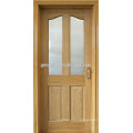 CE drawing glass design bathroom wooden doors